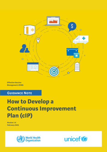 How To Develop A Continuous Improvement Plan (cIP)