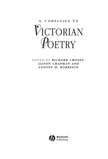 A COMPANION T O VICTORIAN POETRY - ELTE