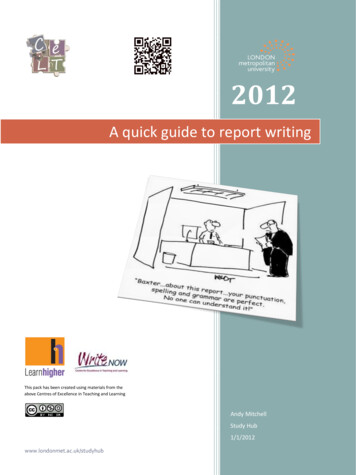 A Quick Guide To Report Writing