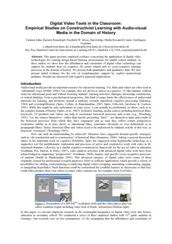 Digital Video Tools In The Classroom: Empirical Studies On .