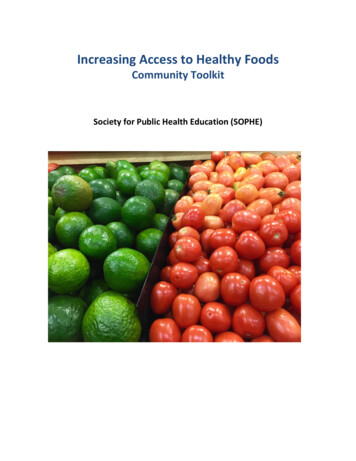 Increasing Access To Healthy Foods - SOPHE
