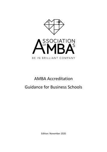 AMBA Accreditation Guidance For Business Schools