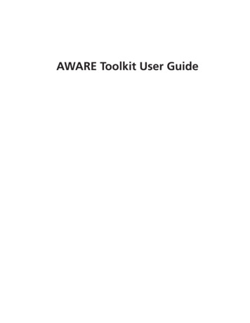 AWARE Toolkit User Guide - Transportation Research Board