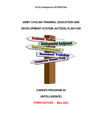 Army Civilian Training, Education And Development System (Acteds) Plan For