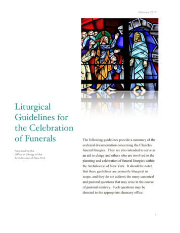 Liturgical Guidelines For The Celebration Of Funerals