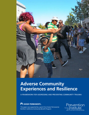 Adverse Community Experiences And Resilience