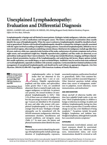 Unexplained Lymphadenopathy: Evaluation And 