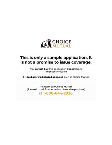 American Amicable Application - Choice Mutual