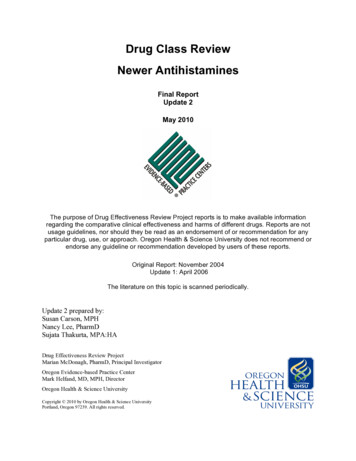 Drug Class Review Newer Antihistamines - OHSU