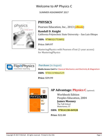 Welcome To AP Physics C - School Webmasters