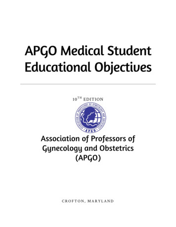 APGO Medical Student Educational Objectives