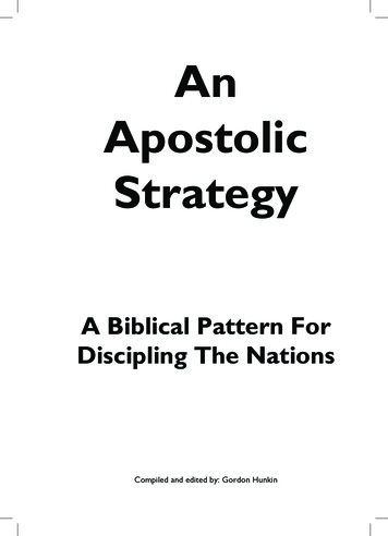 A Context For Change / 1 An Apostolic Strategy