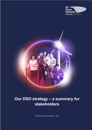 Our DSO Strategy – A Summary For Stakeholders