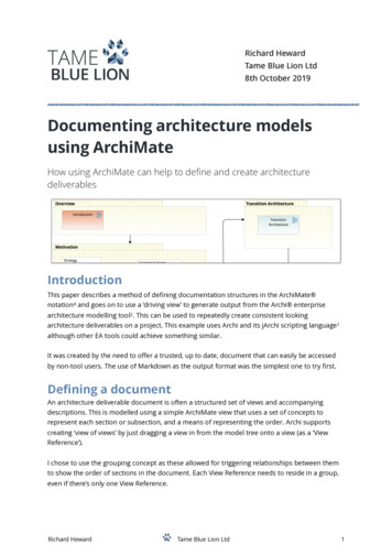 Documenting Architecture Models Using ArchiMate