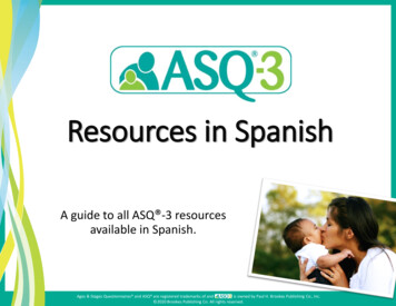 Resources In Spanish - Ages And Stages