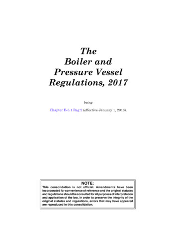 The Boiler And Pressure Vessel Regulations, 2017