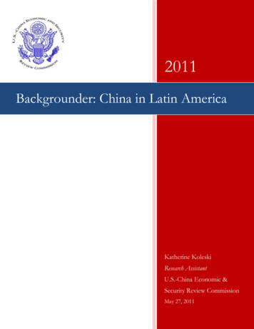 Backgrounder China In Latin America