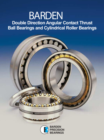 Barden Double Angular Ball Cylindrical Catalog
