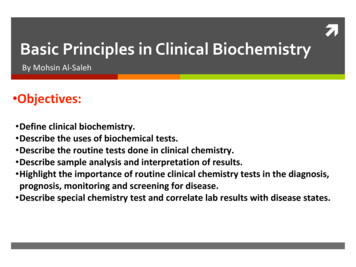Basic Principles In Clinical Biochemistry