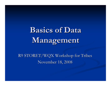 Basics Of Data ManagementManagement - EPA
