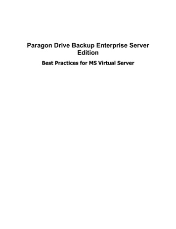 Paragon Drive Backup Enterprise Server Edition