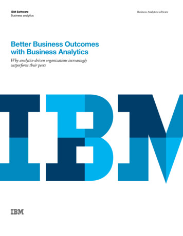 Better Business Outcomes With Business Analytics