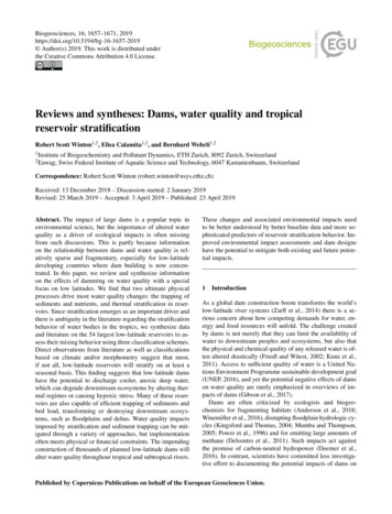 Reviews And Syntheses: Dams, Water Quality And Tropical .