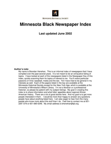 Minnesota Black Newspaper Index