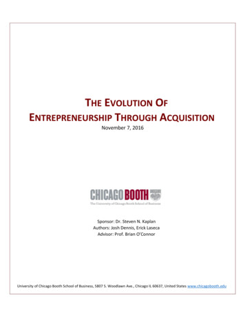 The Evolution Of Entrepreneurship Through Acquisition