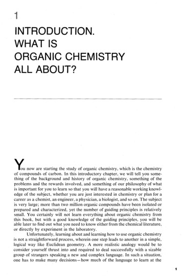 1 INTRODUCTION. WHAT IS ORGANIC CHEMISTRY ALL 