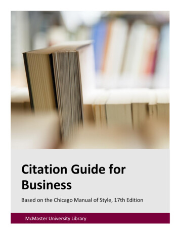 Citation Guide For Business - McMaster University