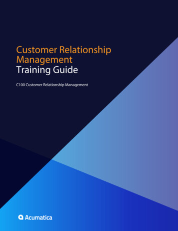 Customer Relationship Management Training Guide