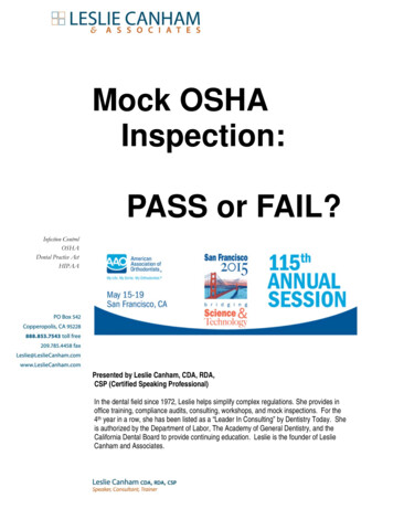 Mock OSHA Inspection: PASS Or FAIL? - American Association Of Orthodontists