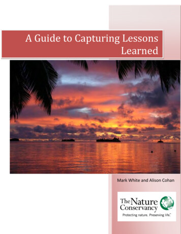 A Guide To Capturing Lessons Learned - Conservation Gateway