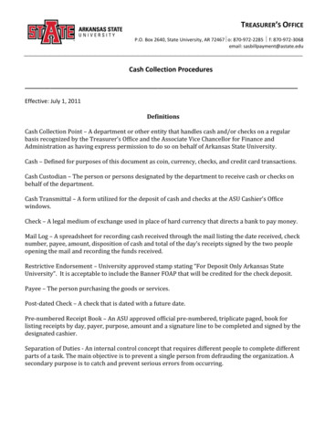 Cash Collection Procedures - A-State