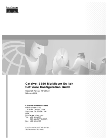 Catalyst 3550 Multilayer Switch Software Configuration Guide