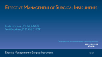 Effective Management Of Surgical Instruments