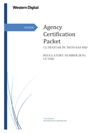 6/5/2018 Agency Certification Packet - Western Digital