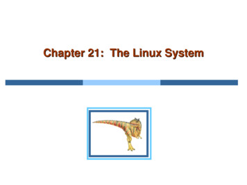Chapter 21: The Linux System - University Of Cincinnati
