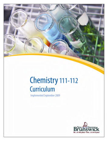Chemistry 111 – 112 Curriculum