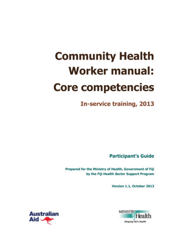Community Health Worker Manual: Core Competencies