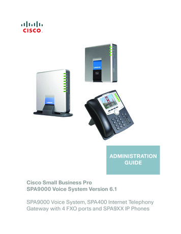 Cisco SPA9000 Voice System Administration Guide - LojaMundi
