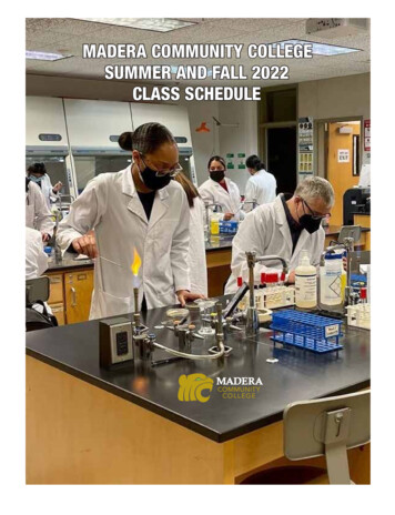 Summer And Fall 2022 Class Schedule - Madera College