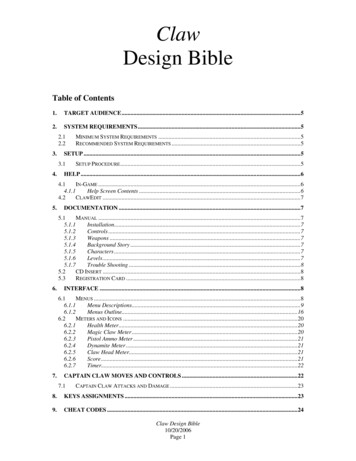 Claw Design Bible - Frost.ics.uci.edu