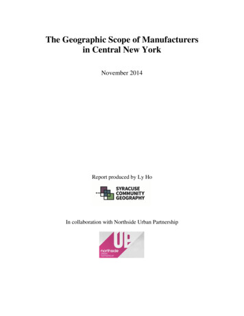 The Geographic Scope Of Manufacturers In Central New York