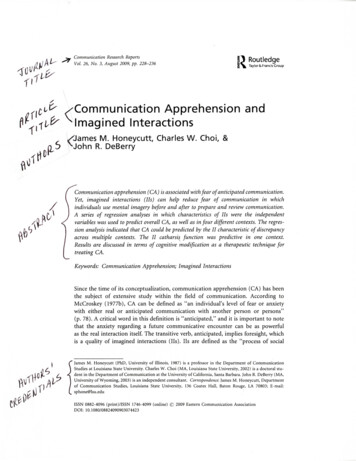 /Communication Apprehension And Imagined Interactions