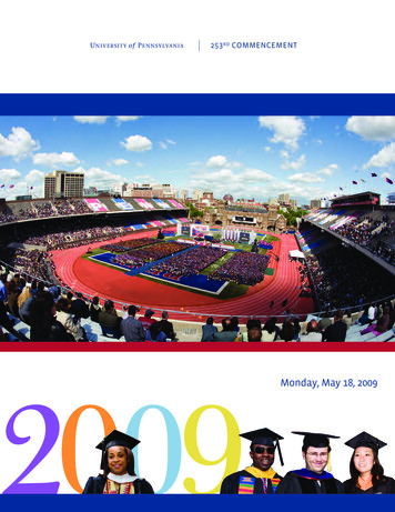 2009 Commencement Program, University Archives, University Of Pennsylvania