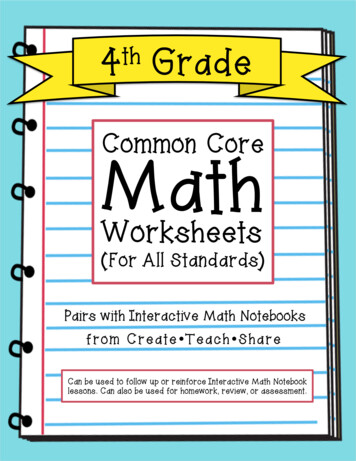 Common Core Math - Fourth Grade