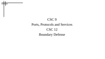 CSC 9 Ports, Protocols And Services CSC 12 Boundary Defense