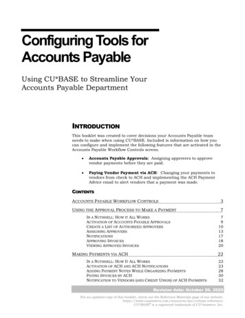 Configuring Tools For Accounts Payable - CU*Answers